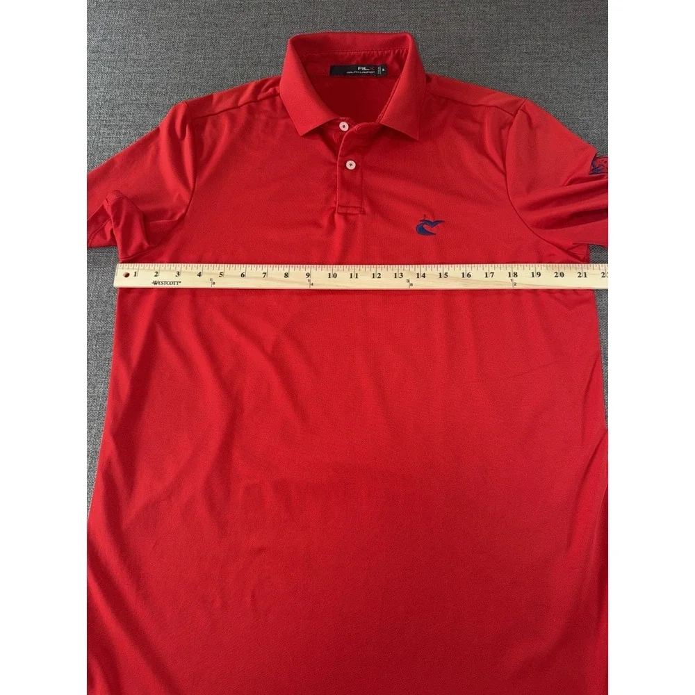 RLX Ralph Lauren Polo Shirt Men's Medium Red Golf Performance Short Sleeve Logo